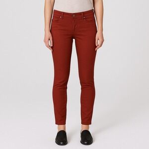prAna Kara Skinny‎ Pants Rust Red Organic Cotton Stretch 4/27 Mid Rise Everyday